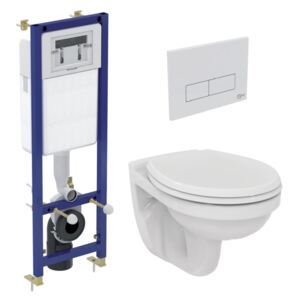 IDEAL SYSTEMS - PODOMIETKOVé MODULY IS+V 1- SET- Podomietkový modul pre WC + tlačidlo + závesné WC (37x52,5 cm) + WC sedátko