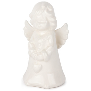 Vianočný porcelánový anjel Chamuel, 15 cm