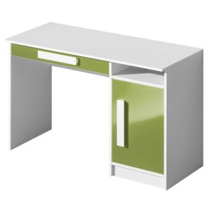 Písací stôl 120 Raliv RL09, Farby: biela / zelená lesk, úchtky : šedá