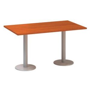 Konferenčný stôl Alfa 400 so sivým podnožím, 140 x 80 x 74,2 cm, dezén čerešňa