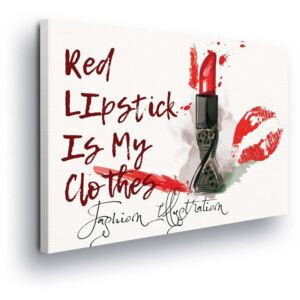 Obraz na plátne - Red Lipstick 4 x 30x80 cm