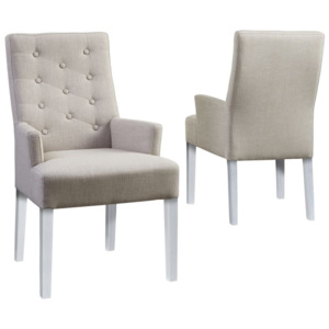 Dizajnová stolička Bristol s opierkami / béžová - biela