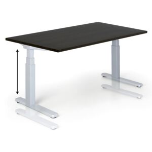 Výškovo nastaviteľný stôl, 725-1075 mm, elektrický, 1600 x 800 mm, wenge