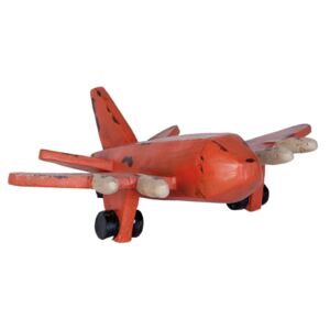 Dekorácie červené drevené lietadlo - 35 * 11 * 28 cm