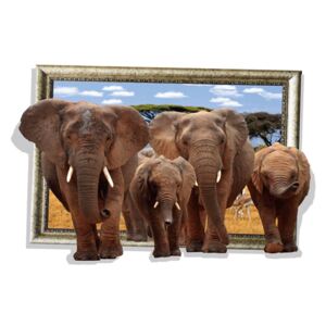 Veselá Stena Samolepka Slony Safari