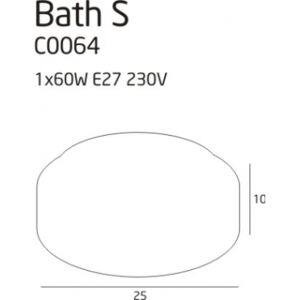 Maxlight BATH | kúpelňové svietidlo stropné Rozmer: S – D: 25 cm, v: 10 cm