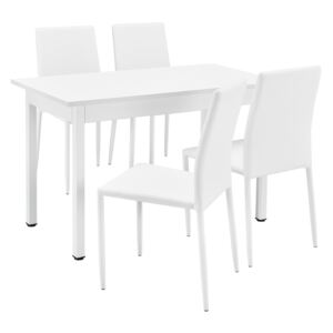 [en.casa]® Štýlový dizajnový jedálenský stôl HTBT-4711 so 4 stoličkami HTDC-3421