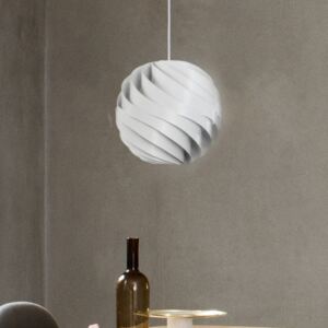 GUBI Turbo závesná lampa, biela matná, Ø 36 cm