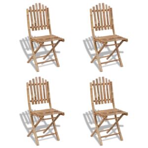 Skladacie vonkajšie stoličky, bambus 4 ks