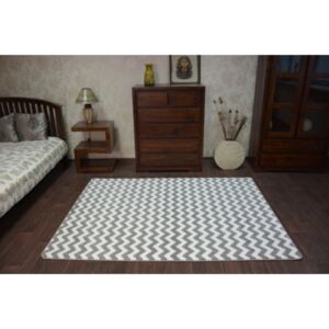 F561 Moderný koberec SKETCH šedo-biely cik-cak 80x150 cm