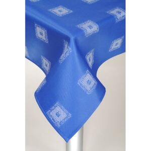 SCANquilt Obrus KAN kocka modrá smotanová 140x140 cm