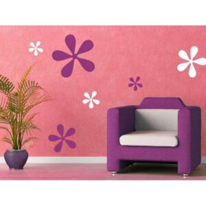 Samolepky na stenu - Farebný kvetinový set