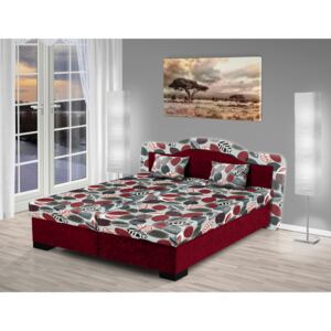 Nabytekmorava Čalúnená posteľ s úložným priestorom Zuzana 180 Barva: bordó