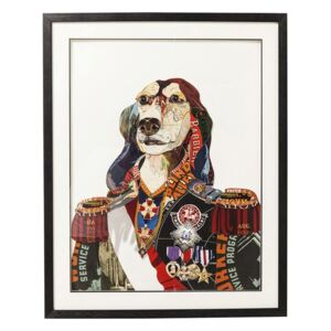 KARE DESIGN Obraz s rámom Art General Dog 90 × 72 cm