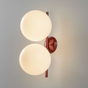 FLOS IC C/W1 Double nástenná lampa, červená Ø20cm