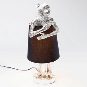 KARE Animal Monkey stolná lampa strieborná/čierna