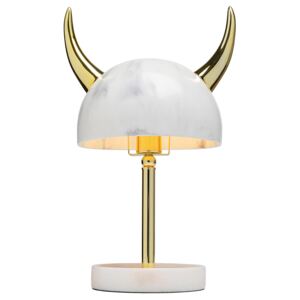 KARE Horn stolná lampa zlatá, biela