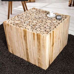 Konferenčný stolík z naplaveného dreva Mosaik 60 x 60 cm »