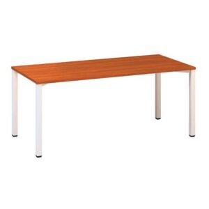 Konferenčný stôl Alfa 420 s bielym podnožím, 180 x 80 x 74,2 cm, rovné vyhotovenie, dezén čerešňa