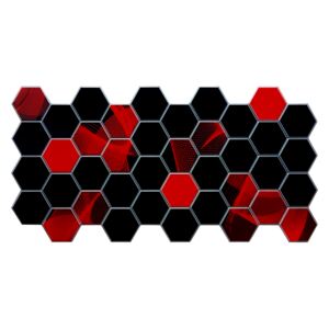 GRACE 3D PVC obklad Hexagon - čierno-červený