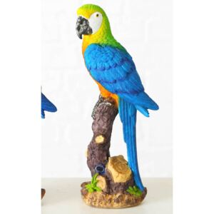 Dekorácie Papagáj na vetve, modrý