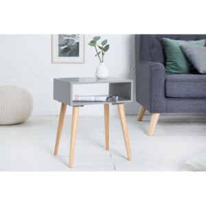 Sivý drevený nočný stolík Scandinavia 30 x 40 cm »