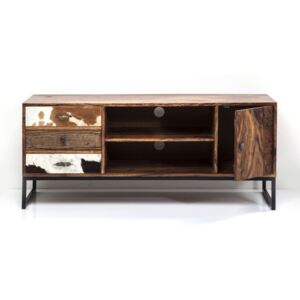 TV komoda z palisandrového dreva a koženými detailmi Kare Design Rodeo, dĺžka 140 cm
