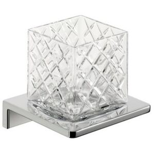 Emco Asio - nástenný držiak s pohárom, chróm + kryštálové sklo brúsené, 132020402 - produkt z výstavky