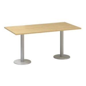 Konferenčný stôl Alfa 400 so sivým podnožím, 160 x 80 x 74,2 cm, dezén divoká hruška