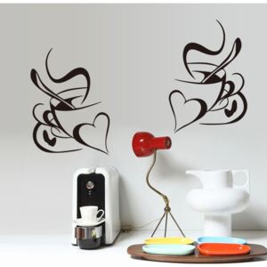 Veselá Stena Samolepka Šálky kávy pre zamilovaných