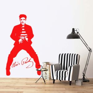 GLIX Elvis Presley - samolepka na stenu Červená 50x30 cm
