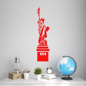 GLIX Statue of Liberty - samolepka na stenu Červená 40x10 cm