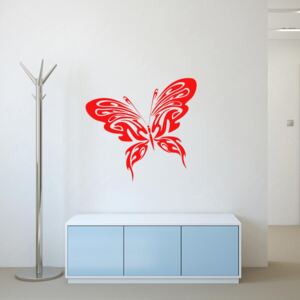 GLIX Butterfly - samolepka na stenu Červená 30x25 cm