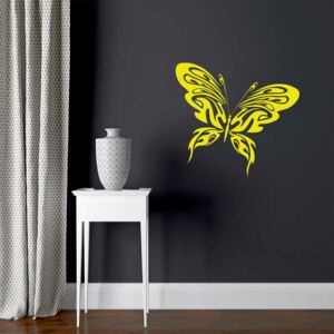 GLIX Butterfly - samolepka na stenu Žltá 30x25 cm