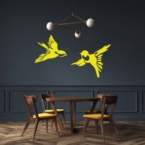 GLIX Birds - samolepka na stenu Žltá 50x25 cm