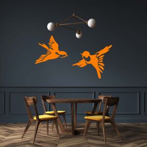 GLIX Birds - samolepka na stenu Oranžová 50x25 cm