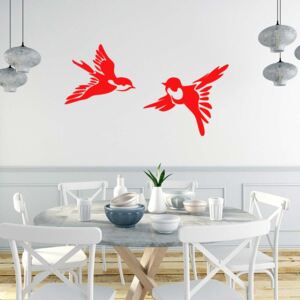 GLIX Birds - samolepka na stenu Červená 90x50 cm