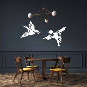 GLIX Birds - samolepka na stenu Biela 50x25 cm