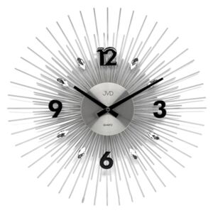 Nástenné dekoračné hodiny JVD HT114.1, 45cm strieborná