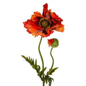 Umelá kvetina POPPY- Mak Orange, H74 cm