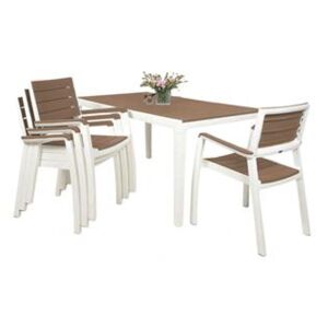 Keter Harmony set stůl + 4 židle bílý / cappuccino