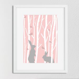Plagát pre deti - Zajace v lese A3