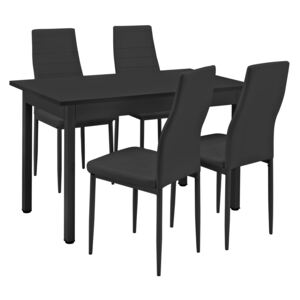 [en.casa]® Štýlový dizajnový jedálenský stôl HTBT-4712 so 4 stoličkami HTCC-3112