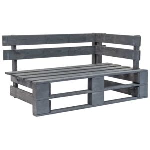 Záhradná paletová rohová lavička z FSC dreva sivá