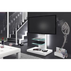 Luxusný TV stolík-stojan MARINO biela vysoký lesk DOPRAVA ZADARMO