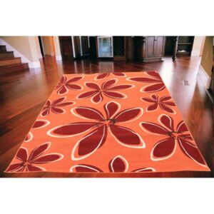 Kusový koberec PP Kvety oranžový, Velikosti 140x200cm