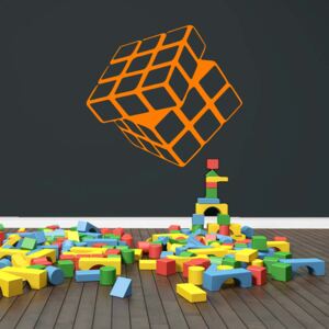 GLIX Rubikova kocka - samolepka na stenu Oranžová 30 x 28 cm