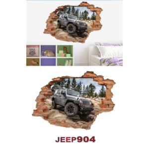 3D samolepka na stenu jeep 1