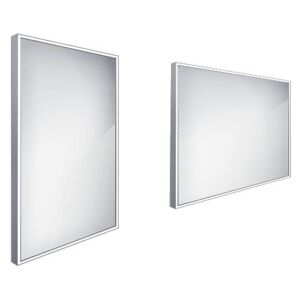 Nimco Zrkadlá - Kúpeľňové podsvietené LED zrkadlo 500 mmx700 mm, hranaté, alumínium ZP 13001
