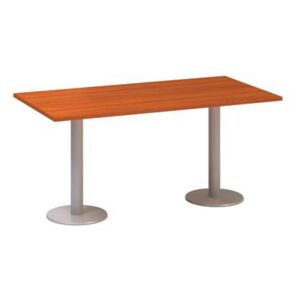 Konferenčný stôl Alfa 400 so sivým podnožím, 160 x 80 x 74,2 cm, dezén čerešňa